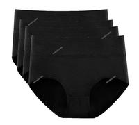 FRESQA 4 pièces/lot Culottes en Coton sous-vêtements pour Femmes Grande Taille Slips de Couleur Unie Filles Taille Haute Culottes sans Couture Lingerie Sexy pour Femme