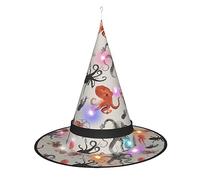 FRESQA Accessoire de costume d'Halloween magique en forme de pieuvre colorée avec lumières LED - Construction confortable en tissu Oxford