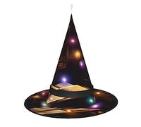 FRESQA Book Room Mysterious Library Halloween Chapeau de sorcière pour adulte Décoration Costume de sorcière pour Halloween Cosplay Party