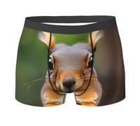 FRESQA Boxer de qualité supérieure en forme d'écureuil pour homme - Confort et durabilité exceptionnels, Animal amusant écureuil, S