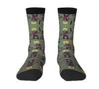 FRESQA Chaussettes de sport mi-longues unisexes Zombie pour le fitness et les activités de plein air, De nombreux zombies, taille unique