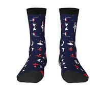FRESQA Chaussettes mi-mollet tendance à motif de danse de salon - Chaussettes hautes extensibles pour adultes, idéales pour les vêtements décontractés et sportifs, motif de danse de salle de bal,