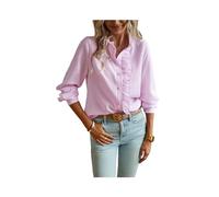 FRESQA Chemise Blanche Femmes Automne à Manches Longues Haut Femme élégant Mode Simple Boutonnage Blouses décontracté rayé Bureau Dames Chemises