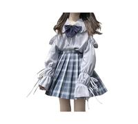 FRESQA Chemises Amples et Douces pour Femmes, Style Japonais Lolita, avec nœud d'école, épaules dénudées, à Lacets, Chemisier de Loisirs Solide