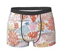 FRESQA Coral Reef Caleçon élastique absorbant la transpiration, confortable avec élasticité optimale, Récif de corail, L