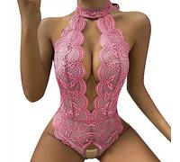 FRESQA Lingerie érotique pour Femmes Dentelle Soutien-Gorge Ouvert vêtements de Nuit sans Entrejambe sous-vêtements Sexy Grande Taille Soutien-Gorge Transparent Body vêtements de Sexe