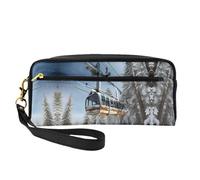 FRESQA Mini trousse de maquillage portable à imprimé bohème style folklorique mexicain, polyvalente et compacte, parfaite pour vos essentiels, Téléski d'hiver par câble, One Size