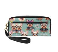 FRESQA Mini trousse de maquillage portable à motif léopard - Polyvalente et compacte - Parfaite pour vos essentiels, Yorkie Floral, One Size