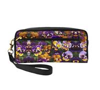 FRESQA Mini trousse de maquillage portable avec imprimé de coquelicots, polyvalente et compacte, parfaite pour vos essentiels, Pensée Perfection, One Size