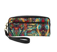 FRESQA Mini trousse de maquillage portable avec imprimé tulipes colorées, polyvalente et compacte, parfaite pour vos essentiels, Motif guitare artistique, One Size
