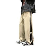 FRESQA Pantalon Baggy en Velours côtelé à Rayures latérales pour Hommes, Streetwear, Mode coréenne décontractée, Hip Hop, Vintage, Cargo, Ample, Jogging, 2023