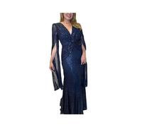 FRESQA Robe de soirée drapée à Paillettes, col en V, Sexy, Longue, Moulante, Mode Femme, Robe de soirée élégante