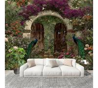 Fresque intissé 200x140cm Fleurs Du Jardin De RêVe 3D Impression Haute Définition Papier Peint Décoration Murale Poster Coloré Anti-rides Murale Moderne Salon Chambre á Coucherr Bureau Salle