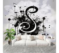 Fresque intissé 200x140cm RéSumé Motif Sur Le ThèMe De La Musique 3D Impression Haute Définition Papier Peint Décoration Murale Poster Blanc Murale Moderne Salon Chambre á Coucherr Bureau Salle