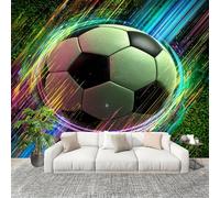 Fresque intissé 250x175cm ThèMe Du Football Sportif 3D Impression Haute Définition Papier Peint Décoration Murale Poster Coloré Anti-rides Murale Moderne Salon Chambre á Coucherr Bureau Salle