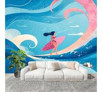 Fresque intissé 250x175cm ThèMe Du Surf OcéAnique 3D Impression Haute Définition Papier Peint Décoration Murale Poster Bleu Anti-rides Murale Moderne Salon Chambre á Coucherr Bureau Salle