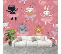 Fresque intissé 300x210cm RéSumé Animaux ThèMe Du Ballet 3D Impression Haute Définition Papier Peint Décoration Murale Poster Rose Anti-rides Murale Moderne Salon Chambre á Coucherr Bureau Salle