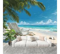 Fresque intissé 300x210cm ThèMe Des Vacances à La Plage 3D Impression Haute Définition Papier Peint Décoration Murale Poster Bleu Anti-rides Murale Moderne Salon Chambre á Coucherr Bureau Salle