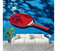 Fresque intissé 350x256cm ThèMe Du Tennis De Table Sportif 3D Impression Haute Définition Papier Peint Décoration Murale Poster Bleu Anti-rides Murale Moderne Salon Chambre á Coucherr Bureau Salle
