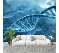 Fresque intissé 400x280cm Structure De La Double HéLice De L'Adn 3D Impression Haute Définition Papier Peint Décoration Murale Poster Bleu Murale Moderne Salon Chambre á Coucherr Bureau Salle