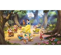 Fresque Murale Adhésive Géante Disney Princesse Blanche Neige et les 7 Nains