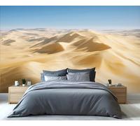 Fresque murale Dunes du Sahara - Paysage époustouflant de dunes de sable doré, idéal pour une décoration bohème dans une chambre ou un salon 400x280cm (Non autocollant)