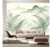 Fresque Murale Fougère 400x280 cm Intissé | Papier Peint Panoramique Montagne, Non-autoadhésif, Décoration Murale, Idéal pour Chambre et Salon