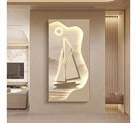 Fresque murale moderne à suspendre,éclairée par LED,Tableau décoratif en grès sans cadre,Applique décorative pour entrée et couloir,Convient aux salons,entrées et couloirs(A,120*60cm/47.2*23.6in)