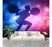 Fresque Papier Peint 250x175cm ThèMes De Sport Et De Fitness Papier Peint Intissé Résistant à la décoloration Bleu-Violet Moderne Salon Chambre Panoramique Decoration Fresque Murale Décoration Murale