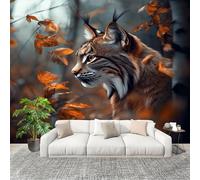 Fresque Papier Peint 300x210cm Lynx Animal Papier Peint Intissé Résistant à la décoloration De Couleur Claire Moderne Salon Chambre Panoramique Decoration Fresque Murale Décoration Murale