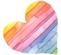 Fresque Papier peint pré-encollé cœur arc-en-ciel