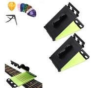 Fret Floss Guitar String Cleaner, Fretboard Cleaner, Maintenance Reusable Cleaning Tool, For Violin/Bass/Ukulele/Electric Guitars And Other Musical Instrument (Black,2PCS)