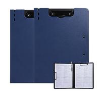 FRETONBA Porte-documents A4, 2 Pièces Dossier avec Porte-bloc et Couvercle, Porte-documents avec 2 Pinces, Tableau pour Bureau/Chantier/École, Bleu