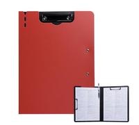 FRETONBA Porte-documents A4, Dossier avec Porte-bloc et Couvercle, Porte-documents avec 2 Pinces, Tableau pour Bureau/Chantier/École, Rouge
