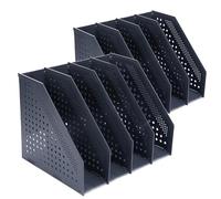 FRETONBA Porte-revues pliable, 2 Pièces Porte Revue Bureau avec 4 Compartiments, Classeurs à Revues de Grande Capacité, Rangement Papier Vertical A4 ET PLUS, Gris foncé