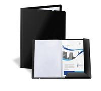 FRETONBA Porte Vue A4, Protège-documents A4 avec 30 Classeur Pochette Transparente, Pochette Elastique à Rabat, Porte Document, Livre d'affichage pour Certificati, Spartiti Musicali e Menu, Noir