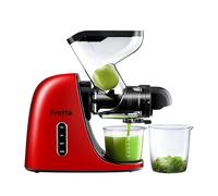 Fretta Extracteur de Jus à Pression à Froid, Goulotte d'alimentation Large de 76 MM, Presse-agrumes à Froid sans BPA, Extracteur de Jus de Fruits et Légumes, Recettes de Jus Incluses (Rouge)