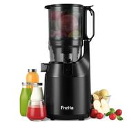 Fretta Extracteur de jus Max, Extracteur de jus de fruits et légumes, Slow Juicer Grand diamètre de 135 mm, 1.8L pressé à froid, Sans BPA, Noir