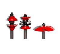 Freud 98-302 Lot de 3 fraises de construction de porte, coupe arrondie et coupé un quart