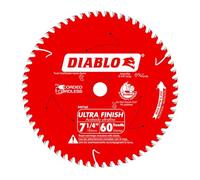Freud D0760A Diablo Lame de scie circulaire de finition ultra fine de 19,5 cm x 60 dents avec arbre de 1,6 cm et lame diamant Knockout unique