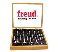 Freud Precision Shear Serrated Edge Forstner Drill Set with Steep Angled Cutting Edges for Bottom, Pocket and Overlapping Holes - Includes 16 Pieces Bits 1/4" to 2-1/8" - PB-100