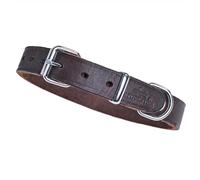 FREUDENTIER Collier pour chien - Collection Alsterufer - Collier en cuir pour chiens de petite, moyenne et grande taille - En cuir gras certifié - Fabriqué à la main dans l'UE (chocolat, 24-35 cm)