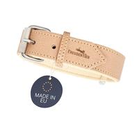 FREUDENTIER® Collier pour Chien en Cuir, fabriqué en Hollande, doublé et Super Confortable, Large Collier en Cuir Pleine Fleur de qualité supérieure, modèle Amstelpark (27,5 à 38 cm, Sable)