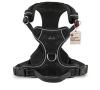 FREUDENTIER® Harnais pour Chien avec Rembourrage en Maille généreuse - Ajustement sécurisé et Harnais de Poitrine de sécurité maximale pour Chiens de Grande, Moyenne et Petite Taille (Noir, S)
