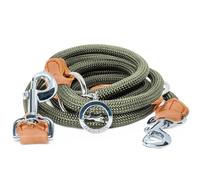 FREUDENTIER Laisse pour chien réglable 3 m - Laisse à bandoulière pour chiens de taille moyenne et grande - Vert forêt
