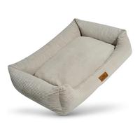 FREUDENTIER Lit orthopédique XXL en velours côtelé, lavable, canapé ergonomique pour chien, avec coussin de couchage amovible, panier pour chien, fabriqué en UE, pour chiens de petite, moyenne et