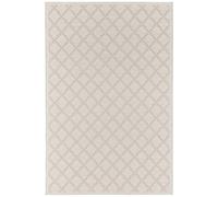 Freundin Home Collection Elina Tapis d'intérieur et d'extérieur à poils courts, résistant aux intempéries, aspect macramé, haute structure profonde, pour balcon, terrasse, salle à manger, salon, crème, 76 x 200 cm, polypropylène