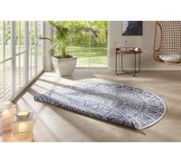 Freundin Home Collection Lilja Tapis réversible Rond en Tissu Plat pour l'intérieur et l'extérieur Ø 140 cm