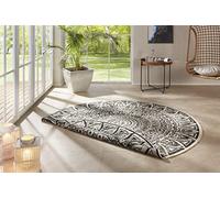 freundin Home Collection Nora Tapis rond pour l'intérieur et l'extérieur - Réversible - Résistant aux intempéries - Design moderne - Tapis rond pour balcon, terrasse, jardin d'hiver, tapis de salle de
