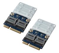 Frewurwer 2X 2 SSD HDD pour Ordinateur Portable Double Micro-SD SDHC SDXC TF vers Mini PCIe Lecteur de Carte Mémoire MPCIe vers 2 Mini-Sdcards Mini Adaptateur PCI-E